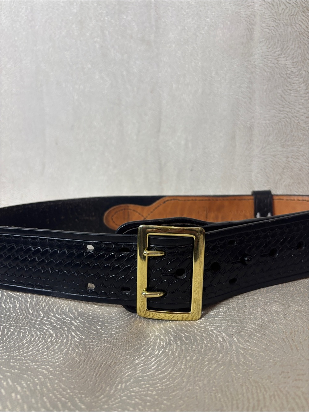 Premier Leather Classic  chic Black Leather Women’s  Belt with Brass Buckle 0356